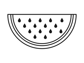 Watermelon icon. Fruits and vegetables outline icon. Simple vector illustration in modern thin line style.