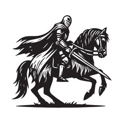 Epic Horse Knight Logo – Speed and Strength Symbol Design