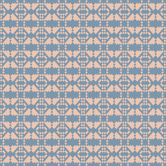 Pastel, Retro, Earthy Tone Traditional Embroidery Art Abstract with Pixel Art Designs for Textile Print