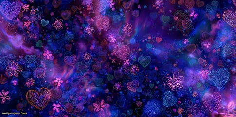 Abstract Glowing Floral Pattern Background