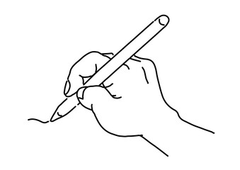 書く手　線画　hand_write　ペンシルで描く手
