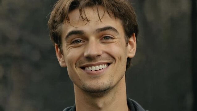 Friendly and Attractive Young Man Smiling Confidently, Demonstrating Self-Assurance and Youthful Vitality - Powered by Adobe