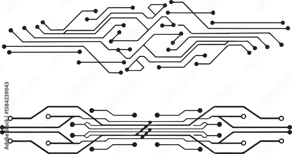 Aufkleber abstract circuit board design with computer chip patterns, a digital technology illustration