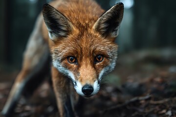 Obraz premium Curious Fox in Forest: Sly Observer