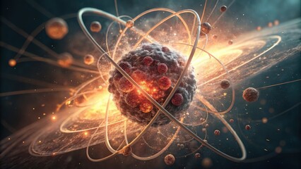 Detailed Visualization of Atomic Nucleus and Radiation Breakdown