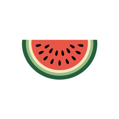 Fototapeta premium A refreshing slice of watermelon with black seeds isolated on white background