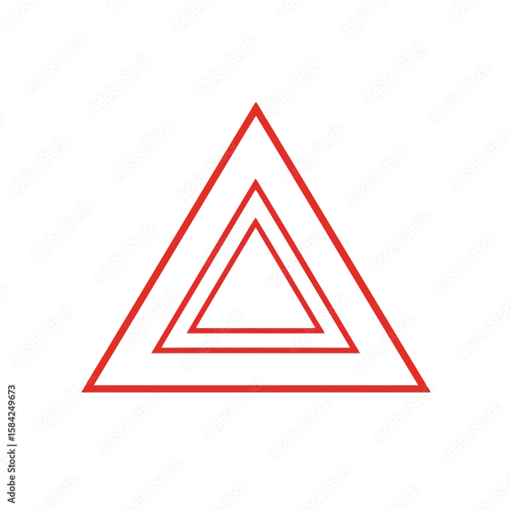 Poster a red triangle within a triangle serves as a warning sign, indicating caution and danger, isolated o
