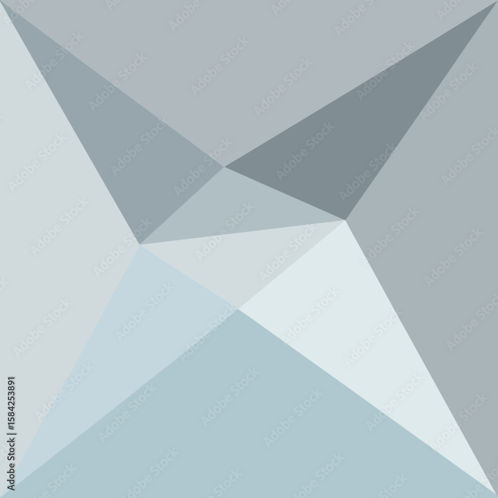 Poster an abstract geometric background with triangles and polygons in shades of gray and light blue