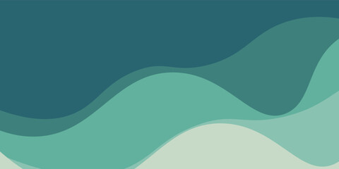 Obraz premium Green curves and ocean waves range from soft to dark vector background designs with flat style. vector illustration eps10