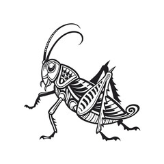 Decorative Silhouette of a Grasshopper – Prosperity Symbol