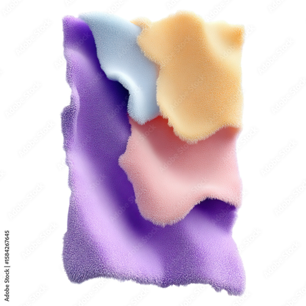 Poster ripped section on felt carpet concept. abstract colorful texture with soft gradients and shapes.