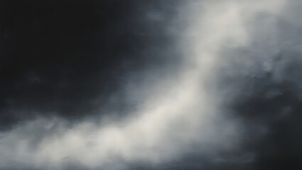 Obraz premium Dark grunge stage with white smoke and reflection. Abstract black and white background