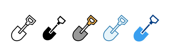 Shovel  Icon Set Multiple Style Collection