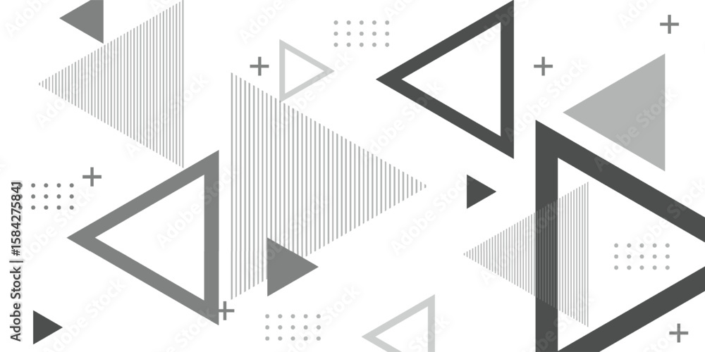 Aufkleber geometric triangle shape.black and white color vector background