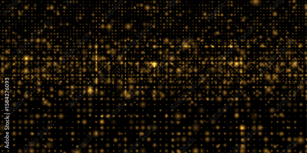 Poster abstract gold grid pixel pattern background. vector illustration element with square, geometric mosa