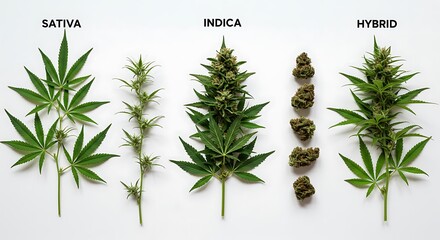 Cannabis Strain Comparison — Scientific Flat Lay