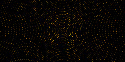 Abstract gold grid pixel pattern background. Vector illustration element with square, geometric mosaic, texture on black color. Graphic design for digital datum, technology futuristic background