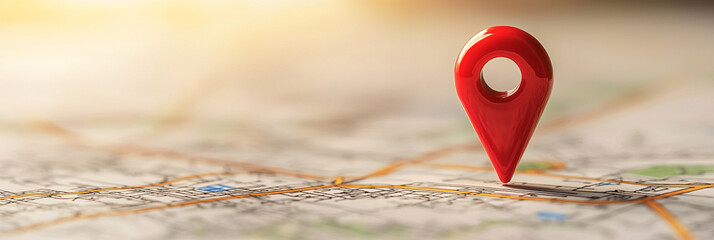Location Tracker Red Pin on City Map for Travel, Navigation and Destination Planning Guide 