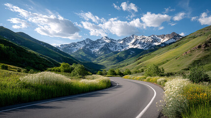 Picturesque Road Trip Through Mountain Valleys Discover Scenic Beauty and Snowy Peaks