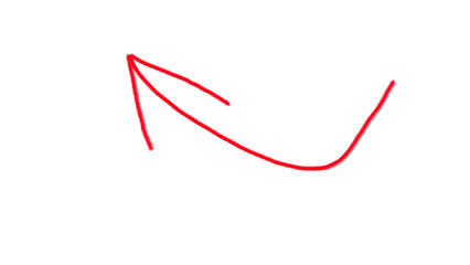 Hand drawn red arrow icon. Vector up arrows. Mark point icon design  for business and education design element.