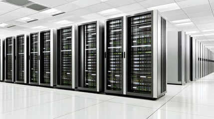 Server racks in a modern data center.
