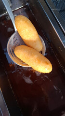 Carimañola, fried food made from cooked cassava dough stuffed with meat - Typical food of Panama and the Caribbean region of Colombia