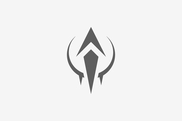 Modern arrow up in circle logo 