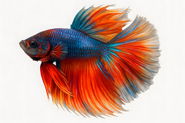 Fototapeta premium Spectacular Siamese Fighting Fish: A vibrant and striking Siamese fighting fish, a stunning example of aquatic beauty. Its fins, a kaleidoscope of colors.