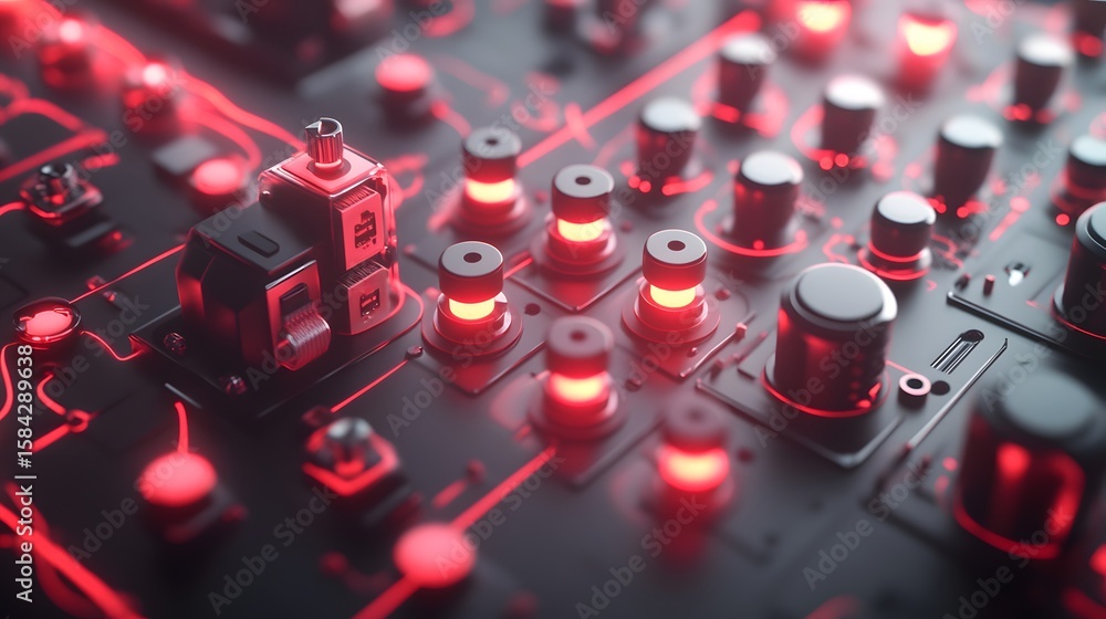 Poster close-up view of intricate electronic components.