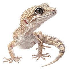 Beige gecko lizard with lifted claws