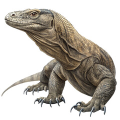Brown monitor lizard standing calmly