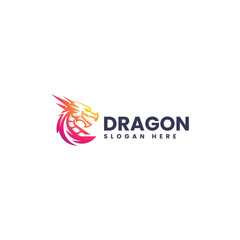 Obraz premium Gradient Modern Dragon Logo Design
