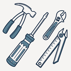 DIY tools vector icon set generated by ai