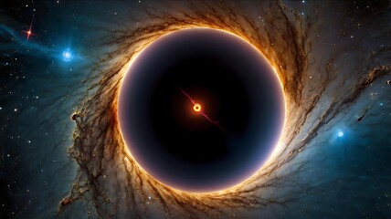 A cosmic anomaly near a black hole, where light behaves in unpredictable, beautiful ways.