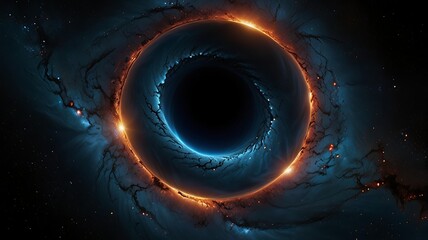 A black hole as a cosmic "reset button," collapsing and reforming the fabric of spacetime in its wake.