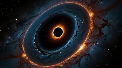 A black hole as a cosmic "reset button," collapsing and reforming the fabric of spacetime in its wake.