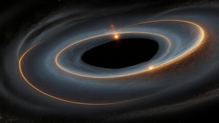 The abstract concept of a black hole as a "cosmic memory," holding all information that falls into it.