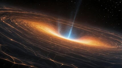 The abstract concept of a black hole as a "cosmic memory," holding all information that falls into it.