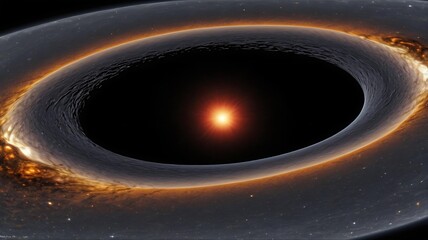 The last moments of a starship caught in a black hole's event horizon, its hull twisting and fracturing into impossible shapes.