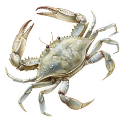White crab with long legs and natural claws