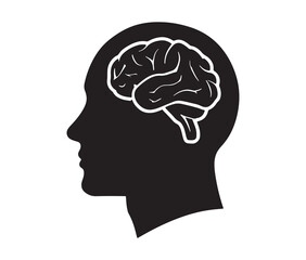 Human head silhouette with brain icon.