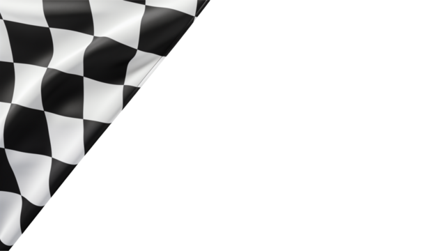 A finish line checkered flag waves isolated on transparent background, ideal for racing themes. - Powered by Adobe
