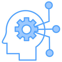Machine Learning Blue Icon