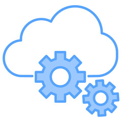 Cloud Management Blue Icon