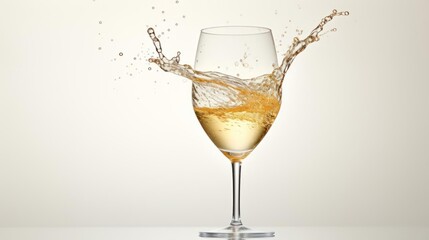 Sparkling wine splash in a glass, elegant and refreshing.