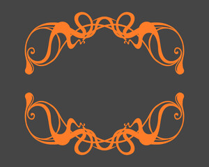 Nouveau style vintage retro frame border background vector art decorative poster element editable