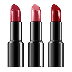 Illustrations of cosmetic products and teenage models in various makeup scenarios, isolated on white background for commercial beauty and skincare concepts.