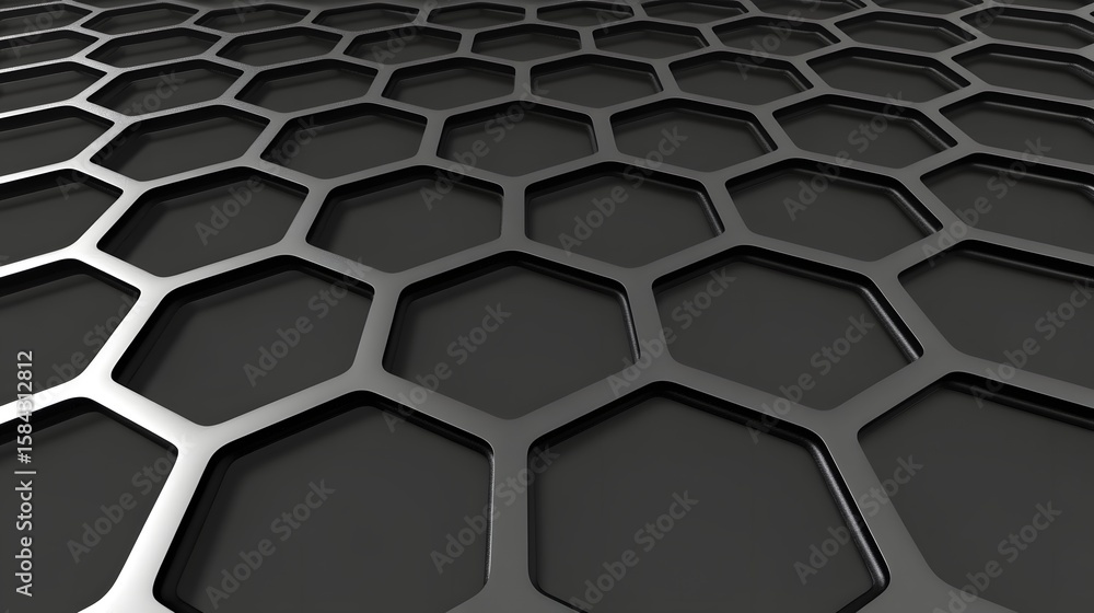 Poster abstract hexagonal grid pattern.