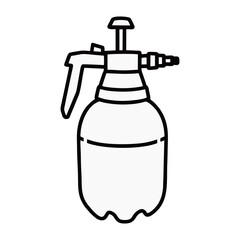 Hand Sprayer silhouette image on a white background