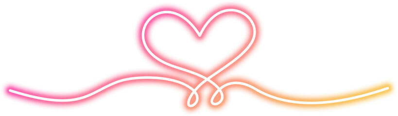 Neon Doodle Heart Divider Line